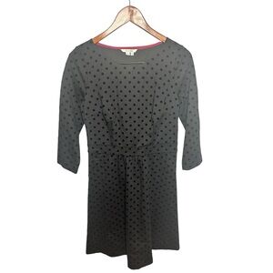 Boden Velvet Polka Dot Black Dress Long sleeve 8